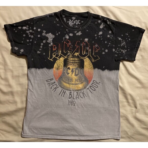 AC/DC - Back in Black Tour T-Shirt (M) • Short Sleeve, Black/Gray - Picture 1 of 5